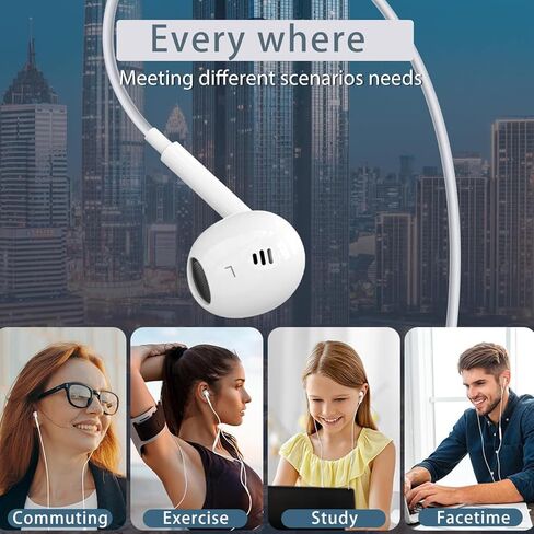 USB C Headphones for iPhone 17/16/15 Pro Max Plus Type C Earphones with Microphone & Remote Noise Cancelling,HiFi Stereo Wired Earbuds for iPad, Galaxy S23/S22/S21/S20 in Saudi Arabia