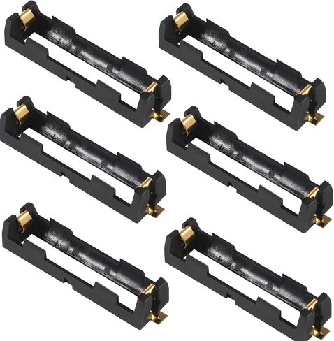 6 Pcs 18650 Battery Holders 1 Slot 18650 Battery Clip Holder Box Case for 18650 Battery Copper Contacts Battery Storage Case in Saudi Arabia