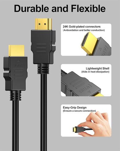 محول USB C إلى HDMI 4K+ كابل HDMI 6FT 10 حزم، محول من النوع C إلى HDMI للشاشة متوافق مع Thunderbolt 5/4/3 لجهاز MacBook Air/Pro، iPhone 17/16 in Kuwait