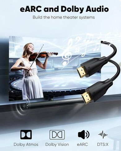 محول 4K USB C إلى HDMI + كابل HDMI 8K بطول 3 أقدام و10 حزم، سلك HDMI 2.1 فائق السرعة بسرعة 48 جيجابت في الثانية، من النوع C إلى HDMI للشاشة المتوافقة مع Thunderbolt 5/4/3 لهاتف iPhone 17/16 in Kuwait