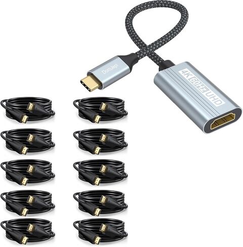 4K USB C to HDMI Adapter 8K HDMI Cable 10 Pack 10 FT, USBC Type C to HDMI Adapter for Monitor Compatible with Thunderbolt 5/4/3 for MacBook Air/Pro, iPhone 17/16/15 in Saudi Arabia