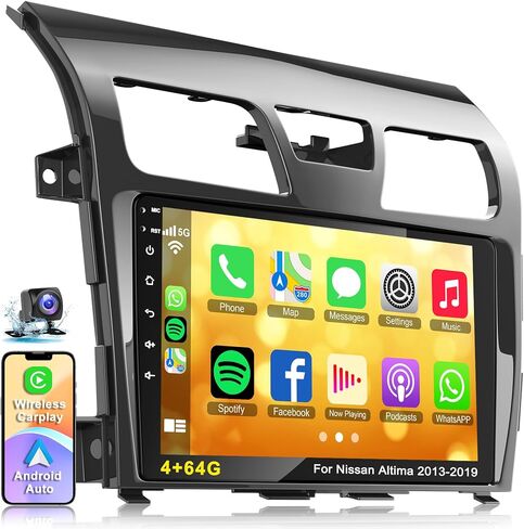 4G+64G Car Radio Stereo for Nissan Altima 2013 2014 2015, Wireless Carplay&Android Auto, GPS Navigation Bluetooth 10 Inch Touch Screen Head Unit, Mirrorlink, Backup Camera in Saudi Arabia