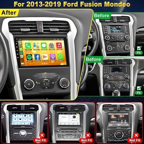 4+64G Car Stereo Android 13 for Ford 2013-2019 Fusion Mondeo, 9 Inch IPS Touch Screen Car Radio with Wireless Carplay/Android Auto,GPS, WiFi, Bluetooth,FM, Support DVR/DSP in Saudi Arabia