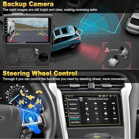 4+64G Car Stereo Android 13 for Ford 2013-2019 Fusion Mondeo, 9 Inch IPS Touch Screen Car Radio with Wireless Carplay/Android Auto,GPS, WiFi, Bluetooth,FM, Support DVR/DSP in Saudi Arabia