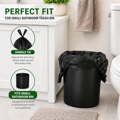 T-shirt Biodegradable Black Plastic Bags (600 ct.) Small Can Liners Grocery Size Pet Waste Bags Compatible with Arm & Hammer Swivel Bin & Rake pooper scooper (11.5" x 6.5" x 22") Multipurpose Bags in Saudi Arabia