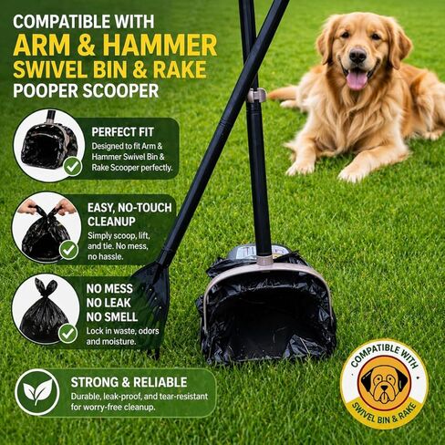 T-shirt Biodegradable Black Plastic Bags (600 ct.) Small Can Liners Grocery Size Pet Waste Bags Compatible with Arm & Hammer Swivel Bin & Rake pooper scooper (11.5" x 6.5" x 22") Multipurpose Bags in Saudi Arabia