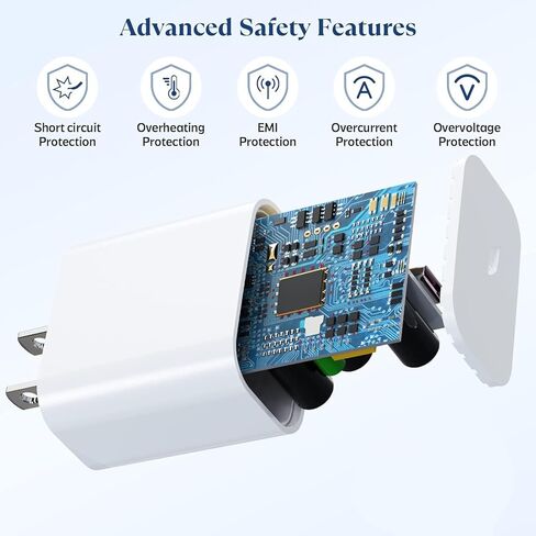 شاحن i Phone 17 16، شاحن من النوع c شحن سريع، محول طاقة USB مع كابلات شحن من c إلى c، كتلة شواحن حائط c لهاتف iPhone 17 16 15 in Kuwait