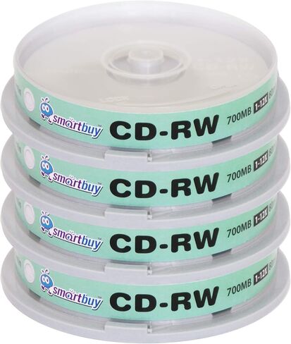 40 Pack Smartbuy CD-RW 1-12X 700MB/80Min High Speed Branded Logo Rewritable Blank Data Media Disc in Saudi Arabia