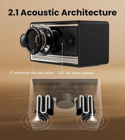 Edifier ES300 Tabletop Wireless Speaker, Hi-Res Audio Bluetooth 5.3 & 12H Long Playtime, Crystal Clear Sound Multiple Connectivity for Home Office Outdoor Desktop - Black (Renewed) in Saudi Arabia