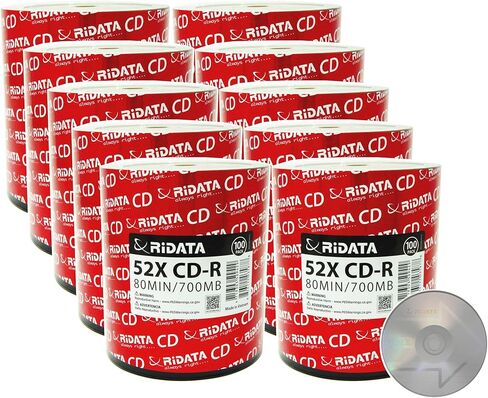 1000 Pack Ridata CD-R 52X 700MB 80Min Branded Logo Blank Media Recordable Disc in Saudi Arabia