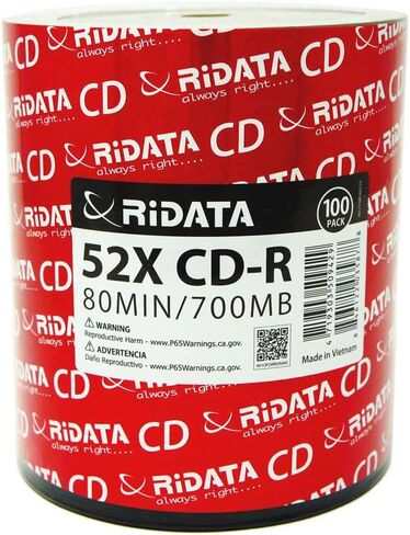 1000 Pack Ridata CD-R 52X 700MB 80Min Branded Logo Blank Media Recordable Disc in Saudi Arabia