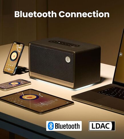 Edifier ES300 Tabletop Wireless Speaker, Hi-Res Audio Bluetooth 5.3 & 12H Long Playtime, Crystal Clear Sound Multiple Connectivity for Home Office Outdoor Desktop - Black (Renewed) in Saudi Arabia