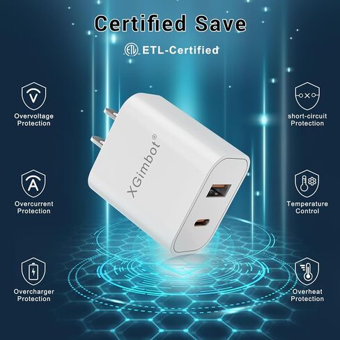 كابل شاحن iPhone 17 16 15 شحن سريع بطول 10 أقدام USB C مع كتلة منفذ مزدوج 20 وات - كابل شحن من النوع C متوافق مع iPhone 17/17 Pro/17 Pro Max/17 Air، 16/16e، 15، 3 حزم (أبيض) in Kuwait