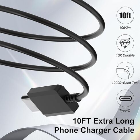 شاحن حائط سامسونج USB-C فائق السرعة - 4 محولات شاحن PD بقوة 25 وات مع كابل من النوع C (10 أقدام) لهاتف Samsung Galaxy S26 S25 S24 S23 S22 Ultra Plus S20 Note10 in Kuwait