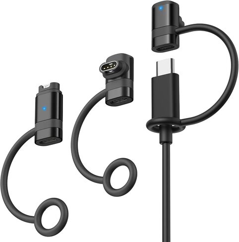 3Pack Type-C Garmin Watch Charger Adapter, Charging Cable Connector for Garmin Fenix 8/7/6/5, Vivoactive 6/5/4, Venu 4/3/2, Forerunner 970/570/965/265/255/165/55, Instinct, Epix, Black in Saudi Arabia