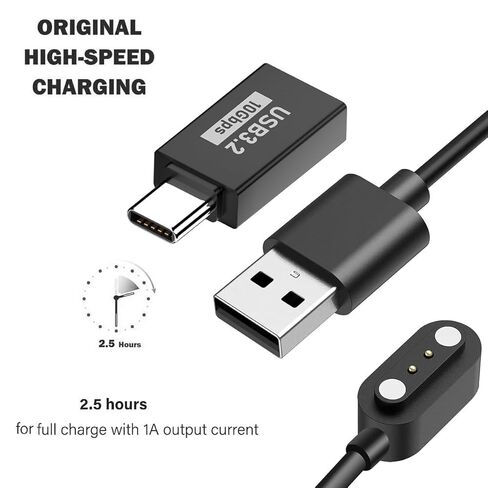 Universal Kids Smart Watch Charger, 2-Pin 7.62mm Magnetic USB Charging Cable [Model A + Model B, One Fit Only], Replacement Charger Cord Compatible with Cosmo JrTrack Kid’s Smartwatch in Saudi Arabia
