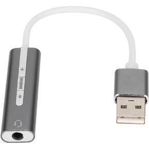 بطاقة صوت USB 7.1 ستيريو - بطاقة صوت خارجية للتوصيل والتشغيل من سبائك الألومنيوم للكمبيوتر/الكمبيوتر المحمول، تقليل الضوضاء بدقة عالية مع مقبس 3.5 مم in Kuwait