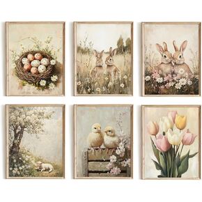 Farmhouse Wall Decor Aesthetic Vintage Wall Art Prints Rustic Canvas Art Wall Decor for Bedroom Botanical Wall Art Vintage Room Decor Nature Wilderness Flower Sea Wall Posters- Set of 5,UNFRAMED in Kuwait
