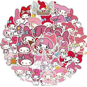 50 قطعة من ملصقات My Melody لزجاجة المياه للأطفال، ملصقات فينيل مقاومة للماء على شكل رسوم كرتونية لطيفة من Sanrio للفتيات المراهقات والبالغات وأجهزة الكمبيوتر المحمول على لوح التزلج والدراجة والدراجة وحقيبة السفر للكمبيوتر الدفتري in Kuwait