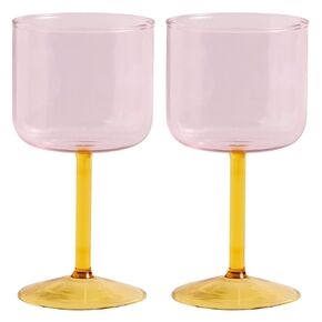 HAY - Tint Wine Glass Set of 2 - Pink and yellow in Saudi Arabia
