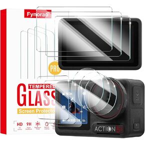 3+3+3-Pack واقي شاشة وواقي عدسة لكاميرا DJI osmo Action 5 Pro [خلفية + عدسة + أمامية]، طبقة من الزجاج المقسى، حماية من الصدمات، HD، مضاد للكسر، مضاد للخدش، صلابة 9H، خالية من الفقاعات in Kuwait