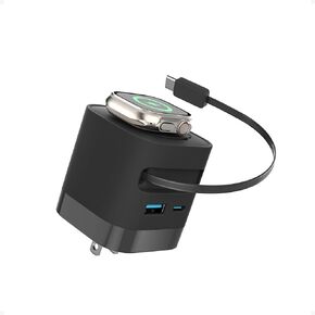 CHARCO Charging Block for Apple Watch, 35W Retractable Wall Charger USB C Built in Wireless Smart Watch Charging and Foldable Plug, Charger Block Compatible with iPhone, AirPods, iWatch, 1 Pack in Saudi Arabia