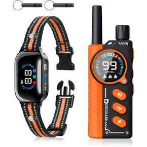 DTCollar Dog Training Collar, 9-Voice Options, Adjustable Electrical Shock and Vibration Settings, LED Flashlight, Stop Barking, Long-Range Remote Control 3300FT, and IP67 Waterproof Receiver in Kuwait