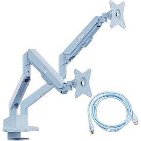 Pixio PS1D Wave Blue Dual Monitor Arm with Blue HDMI 2.1 Cable Ultra Certified Ultra High Speed 10FT 8K 60Hz 4K 120Hz Nylon Braided in Kuwait