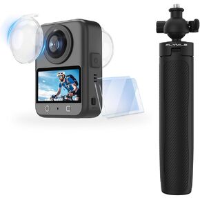 واقي عدسة + واقي شاشة من قطعتين لـ DJI Osmo 360، غطاء واقي عدسة PC عالي الدقة من الزجاج المقوى 20 بوصة حامل ثلاثي لكاميرا الحركة، عصا سيلفي صغيرة قابلة للتعديل 360 درجة، حامل صغير قابل للتمديد in Kuwait