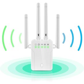 WiFi Range Extender Signal Booster - 1200Mbps WiFi Extender Covers up to 9800sq.ft, 2.4G/5G WiFi Booster and Signal Amplifier, Wireless Internet Booster for Home, 1-Tap Quick Setup in Kuwait
