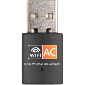 محول واي فاي USB ثنائي النطاق بسرعة 600 ميجابت في الثانية للكمبيوتر الشخصي - 2.4 جيجا هرتز و5 جيجا هرتز، متوافق مع أنظمة التشغيل Windows وMac وLinux، لأجهزة الكمبيوتر المحمولة وأجهزة الكمبيوتر المكتبية in Kuwait