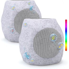 Outdoor Solar Rock Bluetooth Speakers with Colorful Lights, Deep Bass IPX4 Waterproof Speaker, Solar-Powered, TWS Paring, Durable Design, Perfect for Pool Garden and Outdoor Activities -2 Pack in Kuwait