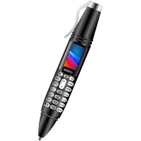 قلم هاتف محمول صغير مزود بتقنية البلوتوث بشاشة صغيرة 0.96 بوصة يدعم الهاتف المحمول GSM ثنائي الشريحة بحد أقصى 32 جيجا TF مع كاميرا ومصباح يدوي ومشغل موسيقى وراديو قابل لإعادة الشحن (أسود) in Kuwait