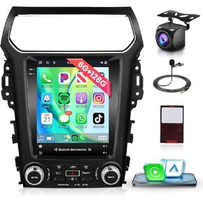 راديو ستيريو للسيارة 8Core 4G+64G Android 15 لسيارة Ford Explorer 2011-2019، Rimoody CarPlay Android Auto 9.7 بوصة شاشة لمس عمودية GPS WiFi Mirror Link Bluetooth FM/RDS EQ USB + كاميرا احتياطية in Kuwait