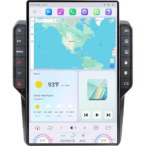 Cidava 13 Inch Car Radio for Dodge RAM 2014-2018 and 2019-2024 RAM Classic Old Body Style, T-Style Car Stereo with Wireless CarPlay/Android Auto, Fast Boot, Upgraded DSP & EQ, 4G LTE, 8+128GB in Kuwait
