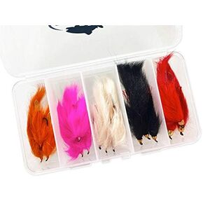 مجموعة متنوعة لصيد الأسماك من RiverBum Bunny Leech Trout Streamer مع صندوق طيران - 15 قطعة in Kuwait