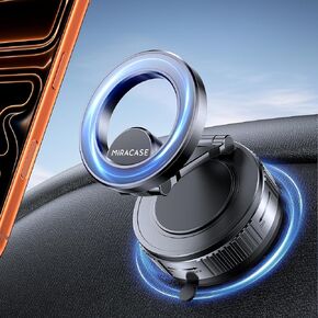 Miracase 2026 Vacuum for Magsafe Car Mount, [Strongest Suction] Magnetic Phone Holders for Your Car, 360° Adjustable Car Phone Holder Mount for iPhone 17 Pro Max 16 15 14 13 12 & All Smartphones in Saudi Arabia