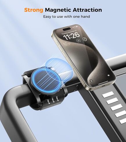 enGMOLPHY MagSafe-Compatible Phone Stand with Adjustable & Replaceable Band, Magnetic Gym Mount for iPhone 17/16/15/14/13 Series,Universal Gym, Stroller, Spin Bike, Treadmill & Outdoor Mount in Saudi Arabia