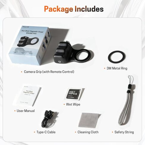 Magnetic Phone Camera Grip, Smartphone Holder Selfie Handle Snap with Wireless USB Remote Control & 1/4" Screw Mount, Camera Stabilizer for iPhone & Android Cellphone Selfie Vlog Video Live in Saudi Arabia