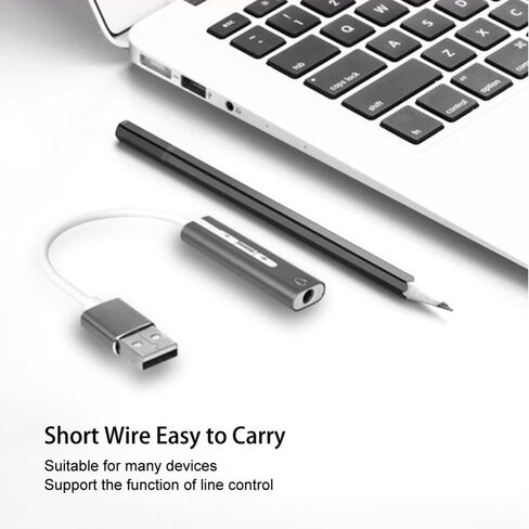 بطاقة صوت USB 7.1 ستيريو - بطاقة صوت خارجية للتوصيل والتشغيل من سبائك الألومنيوم للكمبيوتر/الكمبيوتر المحمول، تقليل الضوضاء بدقة عالية مع مقبس 3.5 مم in Kuwait