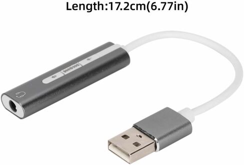 بطاقة صوت USB 7.1 ستيريو - بطاقة صوت خارجية للتوصيل والتشغيل من سبائك الألومنيوم للكمبيوتر/الكمبيوتر المحمول، تقليل الضوضاء بدقة عالية مع مقبس 3.5 مم in Kuwait