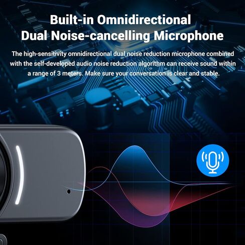 كاميرا ويب، كاميرا ويب مع ميكروفون، الإصدار الجديد 2022 من كاميرات الويب USB مع تقليل الضوضاء ثلاثي الأبعاد والكسب التلقائي، توصيل وتشغيل كاميرات الويب بدقة 1080 بكسل لمكالمات الفيديو والفصول عبر الإنترنت ومؤتمرات الفيديو in Kuwait