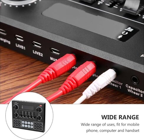 Veemoon V9 Live Sound Card Audio Mixer للكمبيوتر والهاتف المحمول، مغير الصوت مع تقليل الضوضاء، بطاقة صوت خارجية محمولة للبث المباشر بألوان عشوائية in Saudi Arabia