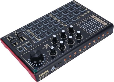 Computer Live Sound Card, Multi DJ Mixer with 12 Electric 20 Preset Effects LED Lights, for PC Game Broadcast Live Streaming Podcast in Saudi Arabia