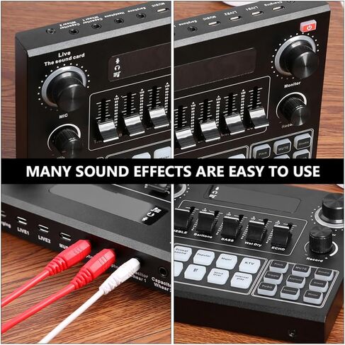 Zerodeko Portable Live Sound Card Voice Changer for Computer and Mobile, External Audio Card with Real-time Voice Changing, Compatible with Streaming and Broadcasting Random Color in Saudi Arabia