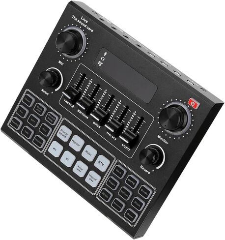 TEHAUX Voice Changer Audio Mixer بطاقة الصوت للهاتف والكمبيوتر، جهاز البث المباشر المحمول مع وظيفة إخفاء الصوت، لون عشوائي in Saudi Arabia