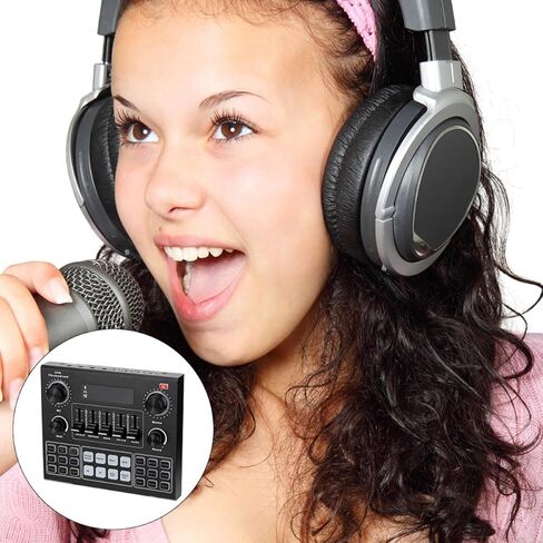 TEHAUX Voice Changer Audio Mixer بطاقة الصوت للهاتف والكمبيوتر، جهاز البث المباشر المحمول مع وظيفة إخفاء الصوت، لون عشوائي in Saudi Arabia