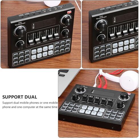TEHAUX Voice Changer Audio Mixer بطاقة الصوت للهاتف والكمبيوتر، جهاز البث المباشر المحمول مع وظيفة إخفاء الصوت، لون عشوائي in Saudi Arabia