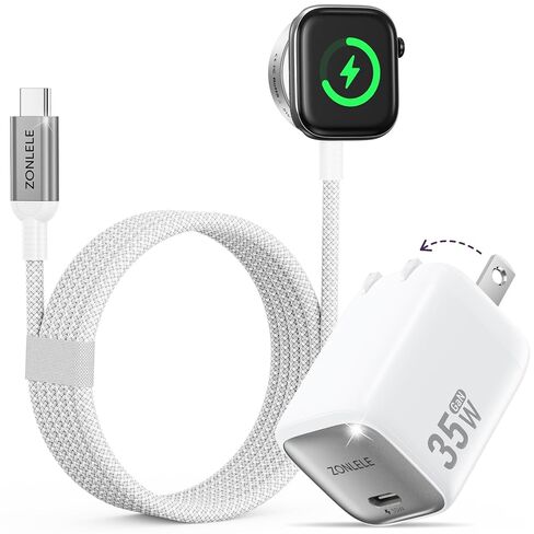 2026 شحن سريع 5 وات لشاحن ساعة Apple، شاحن USB C مطور قابل للطي 35 وات لهاتف iPhone iWatch، كابل شحن مغناطيسي مجدول لـ Ultra 3/Ultra 2/Series 11/10/9/8/7/SE 2-3.3FT in Kuwait