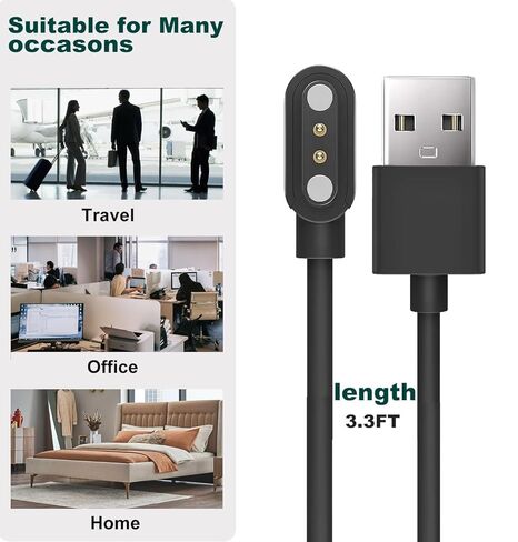 E ECSEM Compatible for Blackview Magnetic Charging Cable Cord, 3.3FT Replacement Charger for Blackview R50Pro, R50, ID205L, W60 Smart Watch in Saudi Arabia